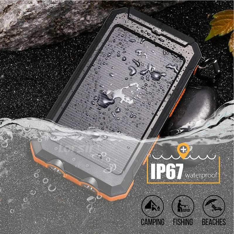 Waterproof Solar Power Bank 20 - đánh giá và giá Solar Emergency Charger